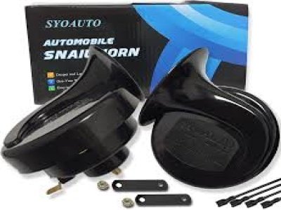  Amazon.com SYOAUTO Car Horn Truck Horn 12V Horn Waterproof High Low Tone Universal Fit Super Loud Electric Snail Horn 12V Horn Car Horns